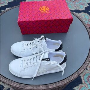 Tory Burch White Leather Sneakers